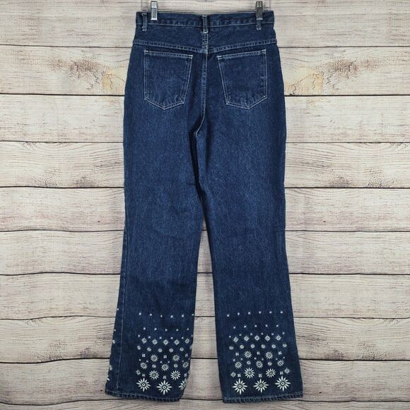 Vintage Women's Stefano International Embroidered Denim Jeans Floral Size 12 - Picture 6 of 9